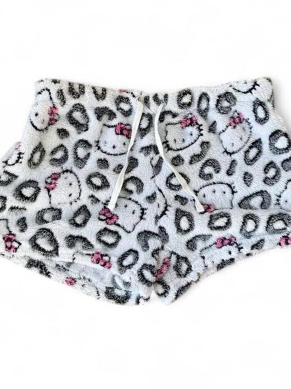 Vintage 2014 Sanrio Hello Kitty Leopard Print Pajama Shorts Lounge Cozy Small